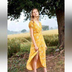 NWT Madewell Silk Wrap Maxi Dress in Butterfly Garden size 6